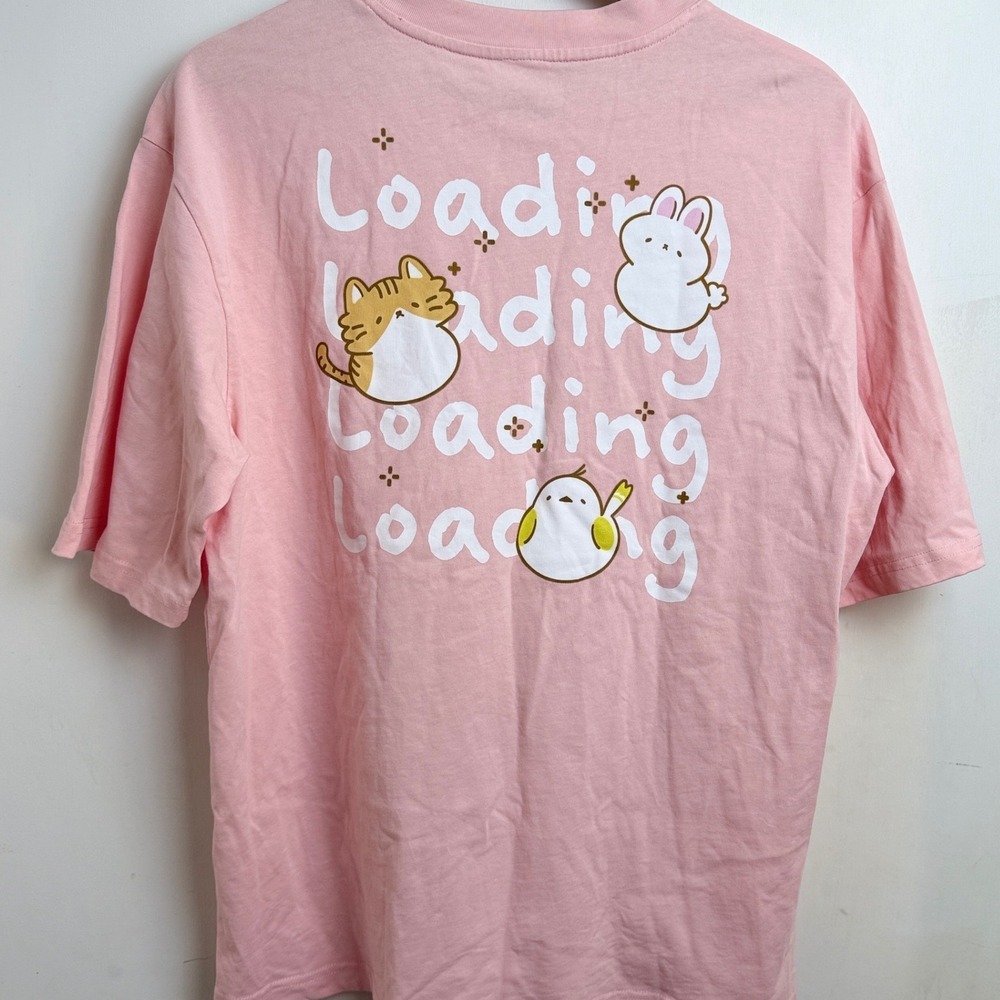 No Thoughts Club Unisex Cotton T-Shirt Kawaii Anime L Bubblegum Pink Graphic Tee